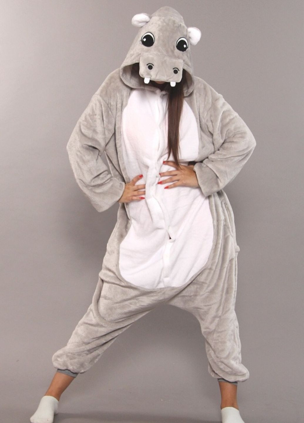 Кігурумі плюшевий бегемот з капюшоном і хвостиком (1082) My Kigu (340960750)