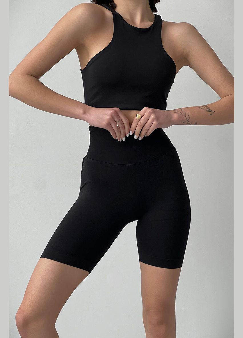 Женские Бесшовные Шорты Велосипеды Push Up Black Without (327223098)