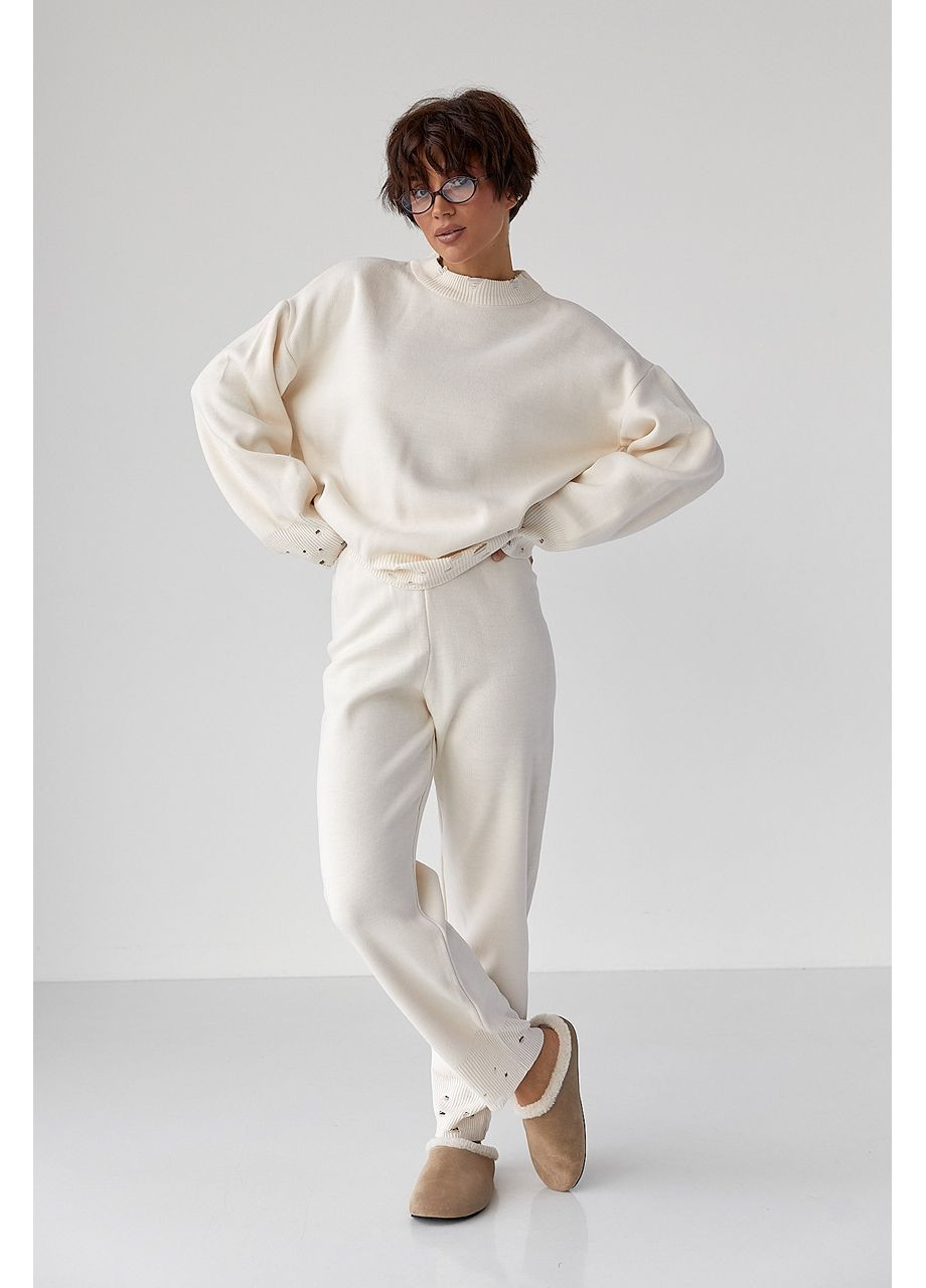 Трикотажний костюм із рваним ефектом - сірий колір Lurex (364967869)