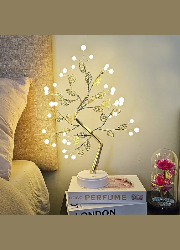 Светильник-ночник Y-2122 настольное 36 LED жемчужное дерево с лепестками USB сенсорный 15шт Lesko (349731718)