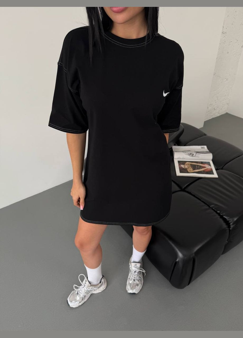 Черное повседневный платье DK/DL Мода без кордонів однотонное