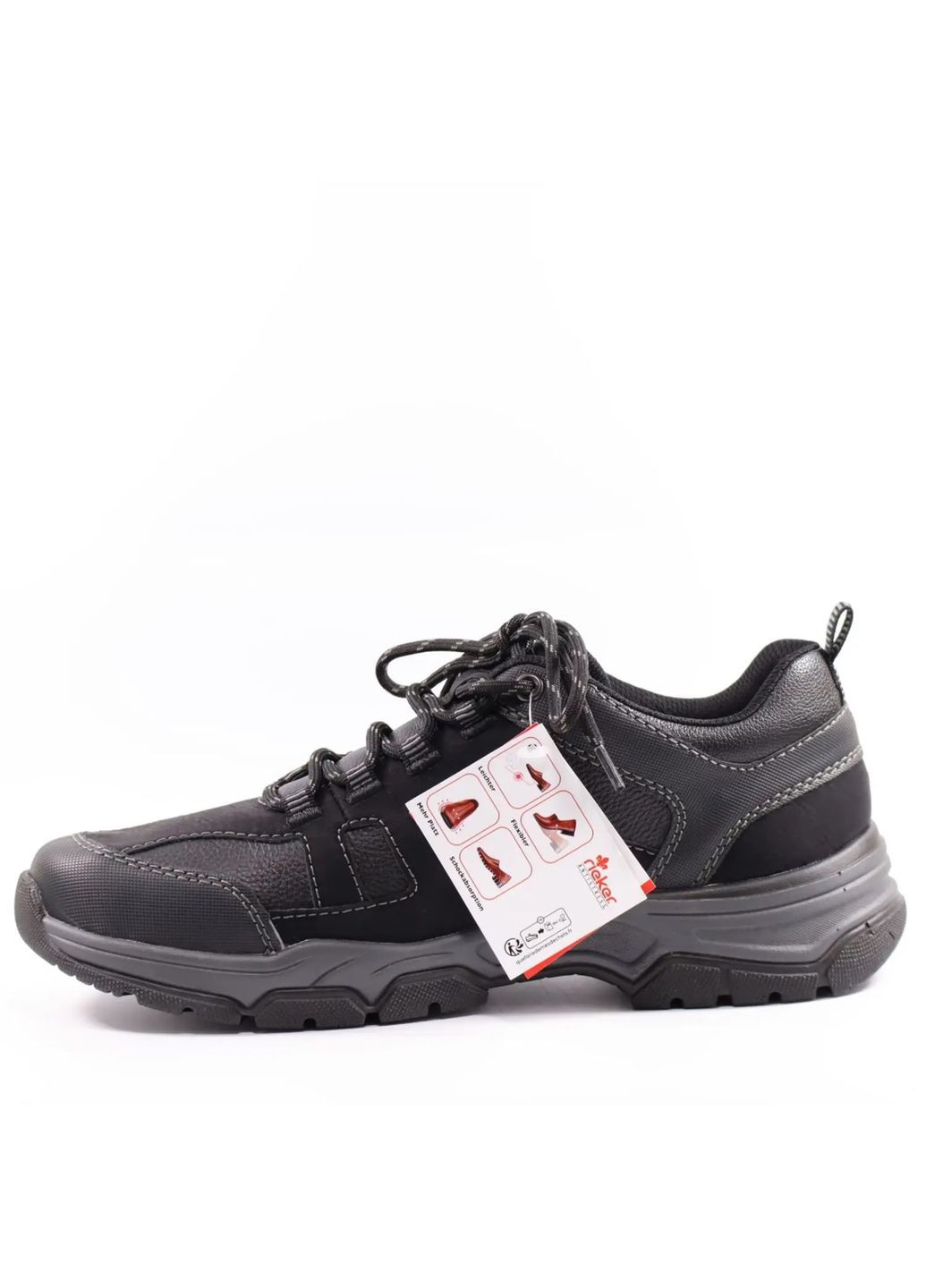 Черные кроссовки (р) кожа/нубук 0-2-2-31214-00 Rieker