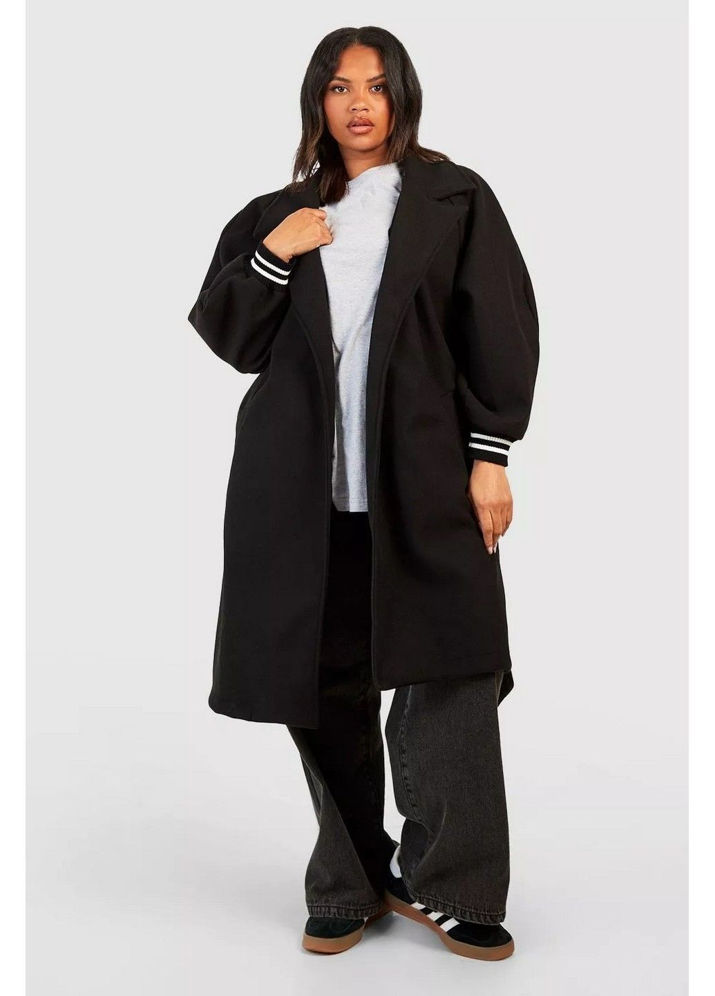 Чорне демісезонне Пальто Boohoo