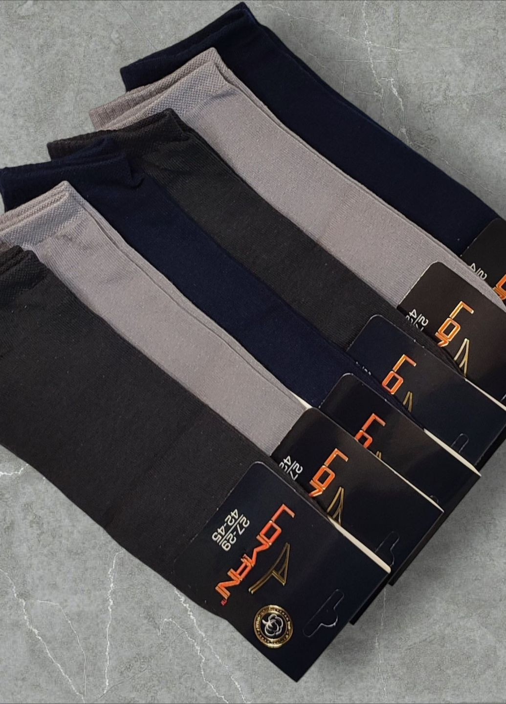 Комбинированные носки короткие хлопковые 6 пар упаковка житомир (0013/6) микс Lomani однотонные (329901350)