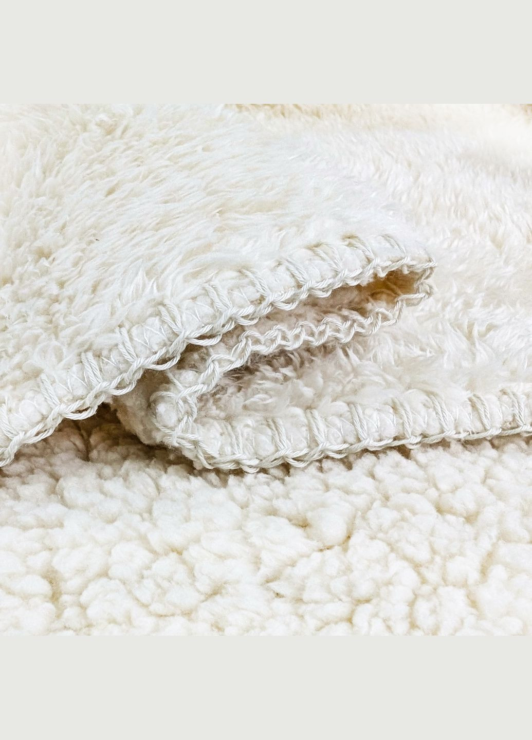 Плед-ковдра з шерпи та флісу молочний 200 x 220 см Love You (306459374)