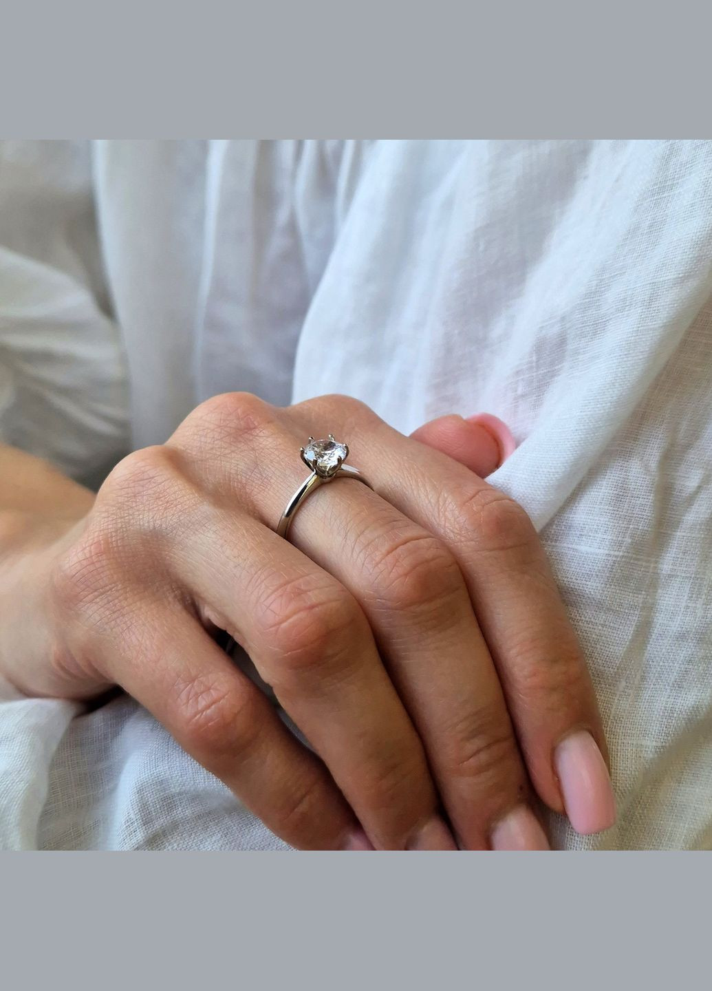 Серебряное кольцо с Белым камнем размер серебро 925 пробы родированное 81769б 2.42г No Brand (335249224)