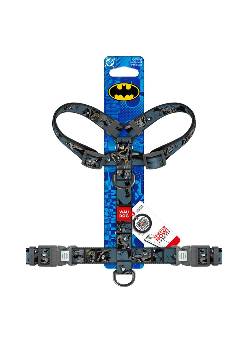 Шлея для собак анатомічна H-подібна Nylon з QR-паспортом, L, Ш 25 мм, А 51-85 см, В 60-85 см WAUDOG (331162480)