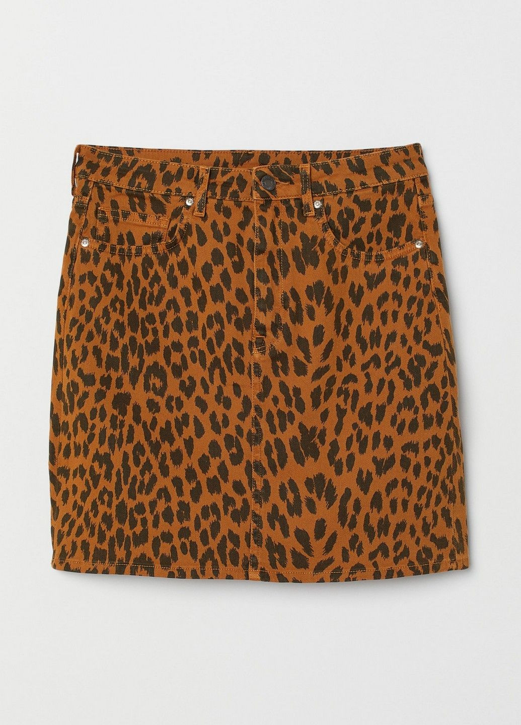 Светло-коричневая леопардовая юбка H&M