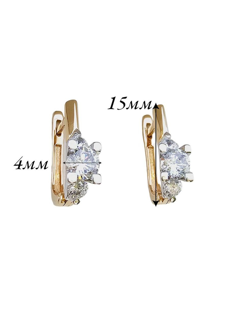 Золоті жіночі сережки з цирконієм 111028-1с Столична Ювелірна Фабрика (355795632)