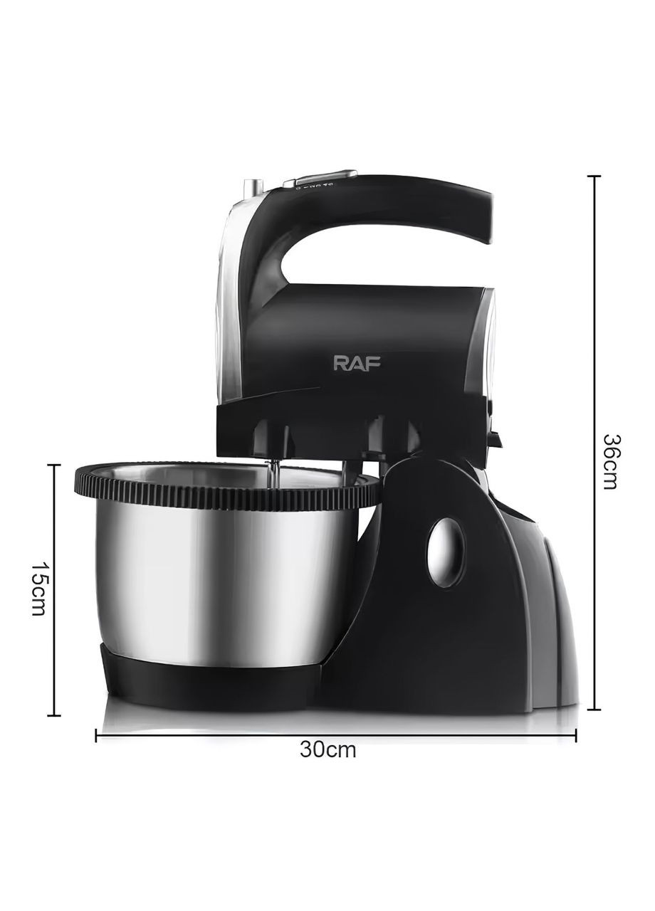 Міксер стаціонарний кухонний із поворотною чашею 3 л + 2 типи насадок 1000 Вт (R187) RAF (361029040)