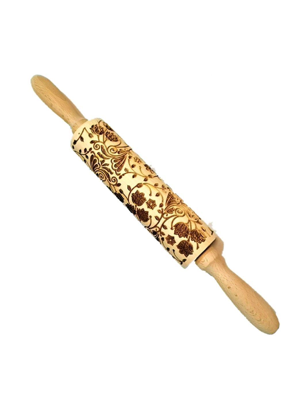 Деревянная заноза с резным рельефным рисунком для раскатывания теста. Шаблон цветов No Brand 6890 (325452704)