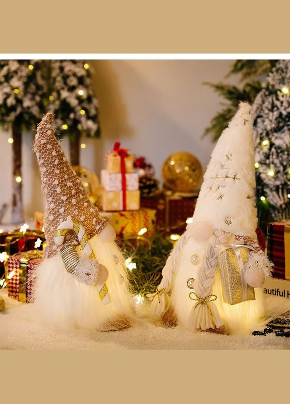 Новорічний Гном Різдвяний Ельф світиться Набір Хлопчик та Дівчинка No Brand (306554850)