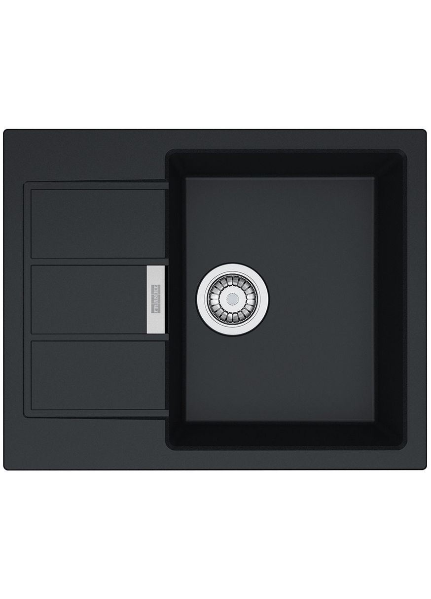 Мийка кухонна Sirius, тектонайт, прямокутник, з крилом, 620х500х200мм, чаша - 1, накладна, SD2 611-62, чорний FRANKE (315600945)