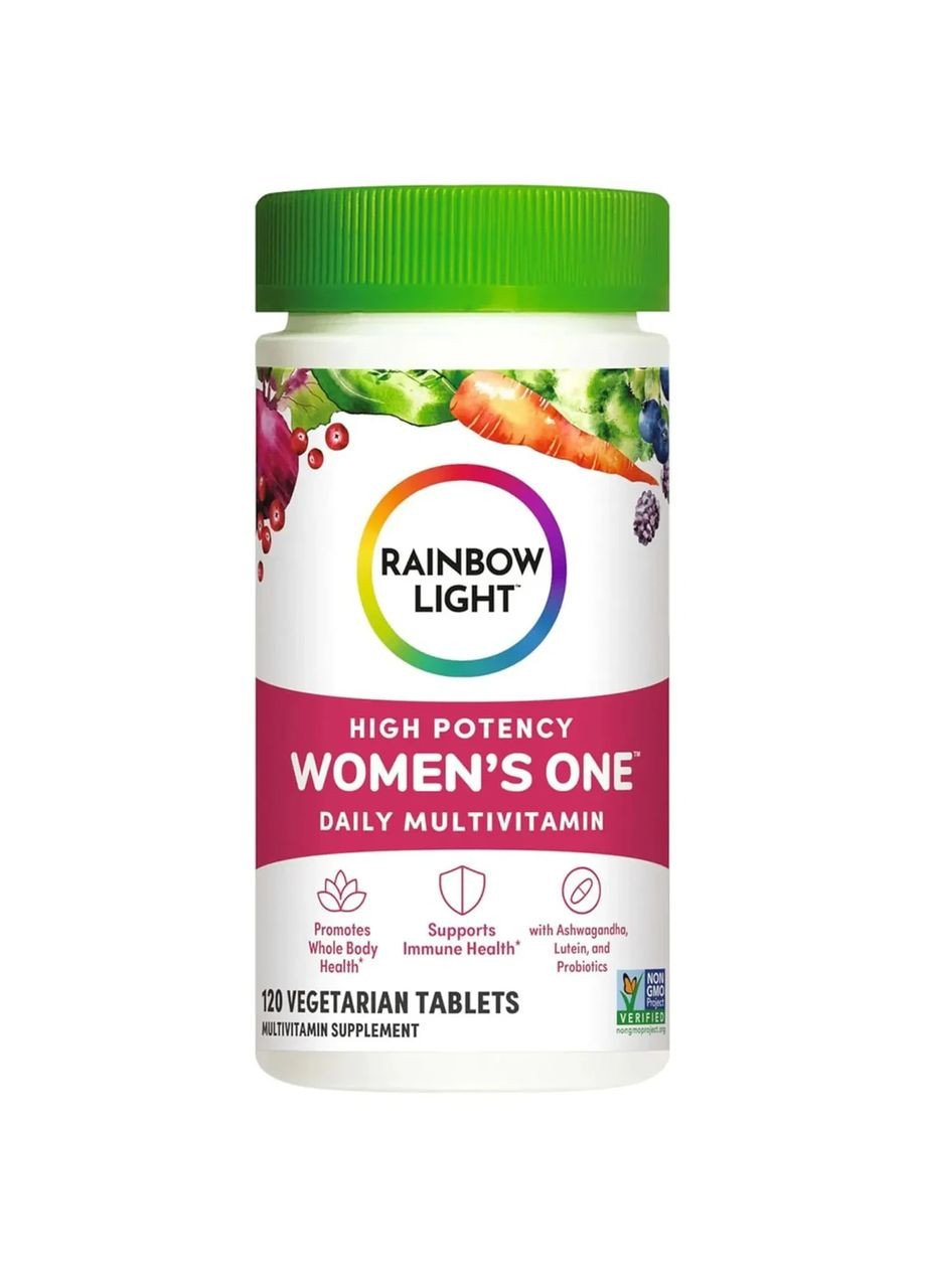 Мультивитамины для женщин Women's One High Potency Daily Multivitamin, 120 таблеток Rainbow Light (361115345)