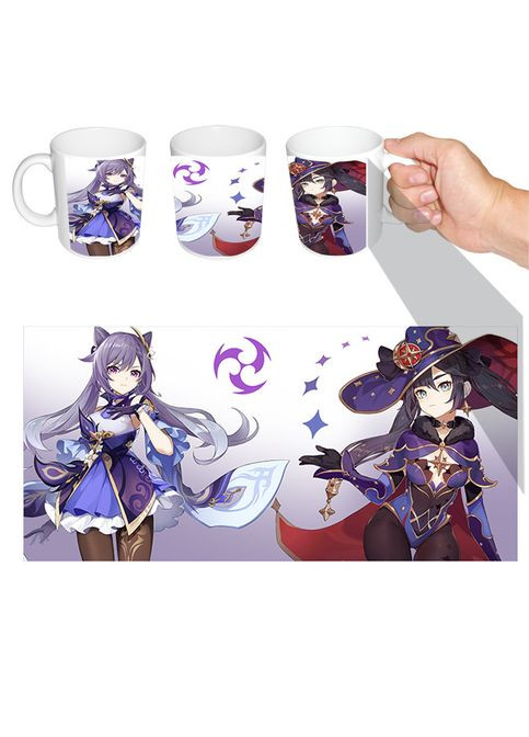 Чашка біла аніме Мона Ке Цин Геншин Удар (z0432) No Brand (327003834)