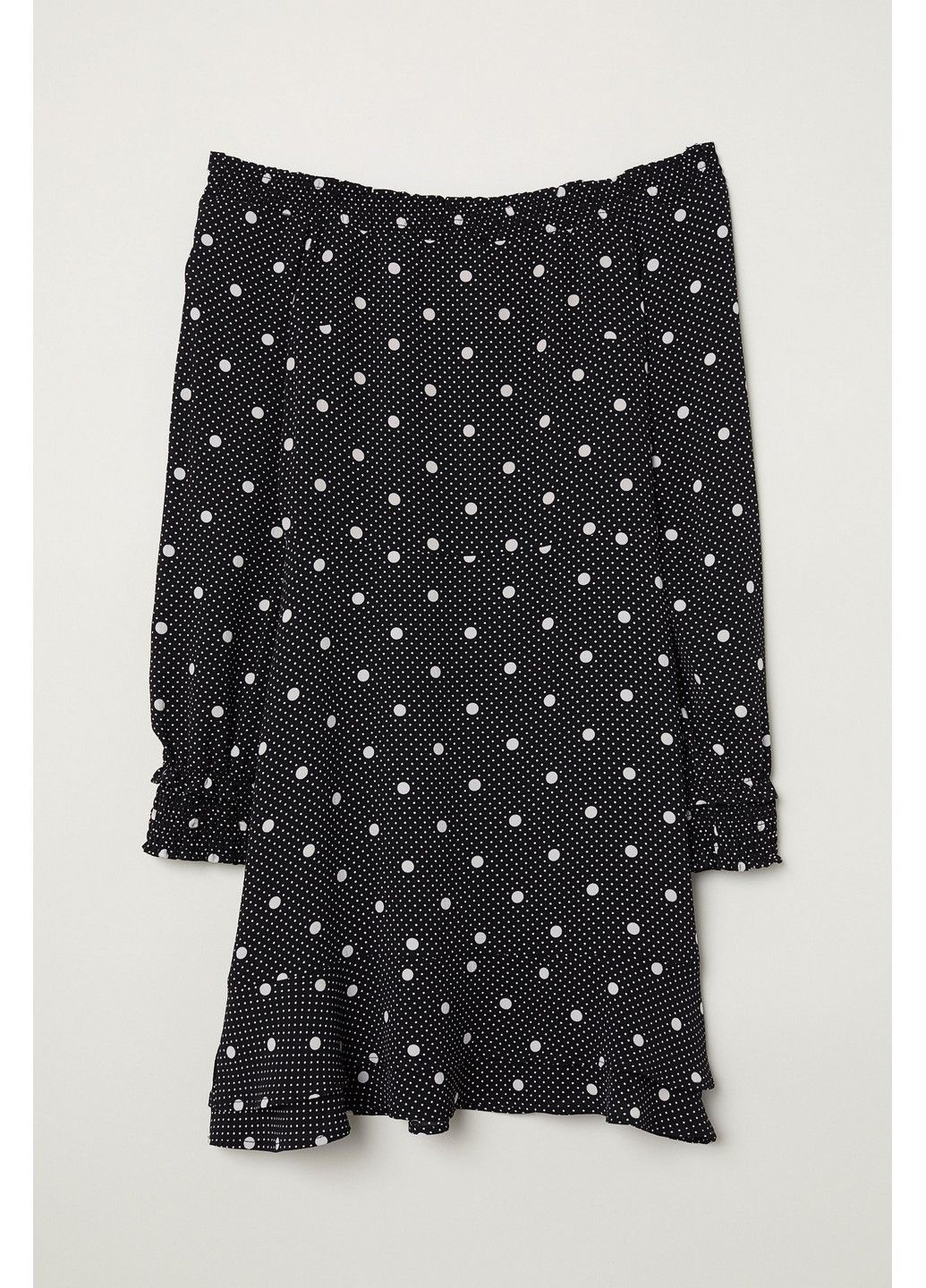 Черное кэжуал платье H&M в горошек