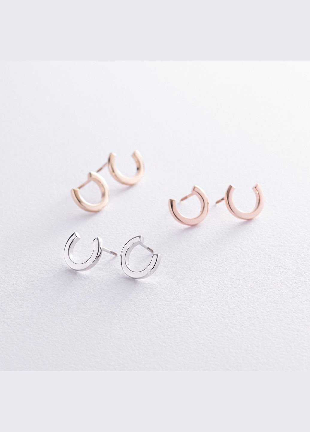 Сережки - пусети Мерилін у білому золоті с08177 Oniks (264024410)