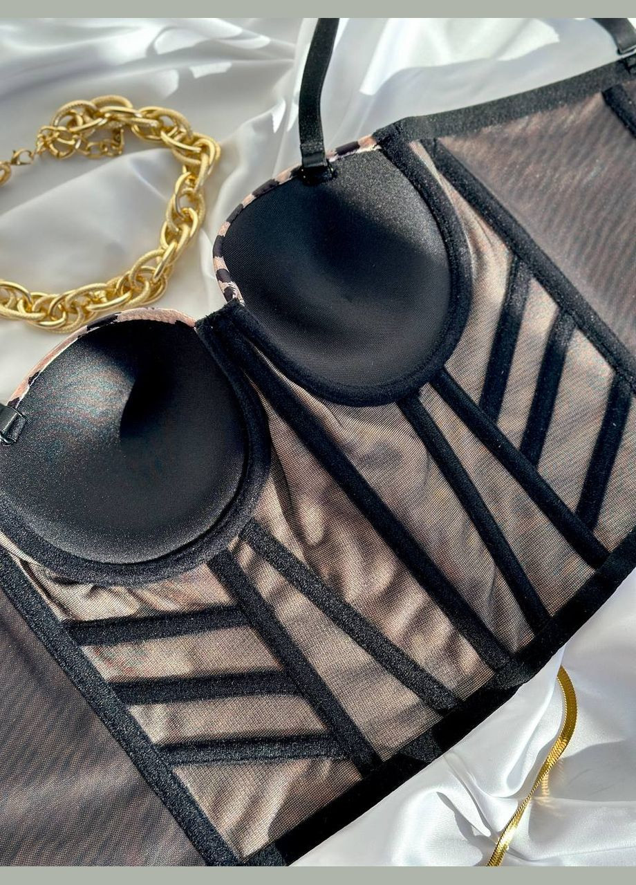 Женский леопардовый корсет бюстье с чашечками No Brand (322288891)