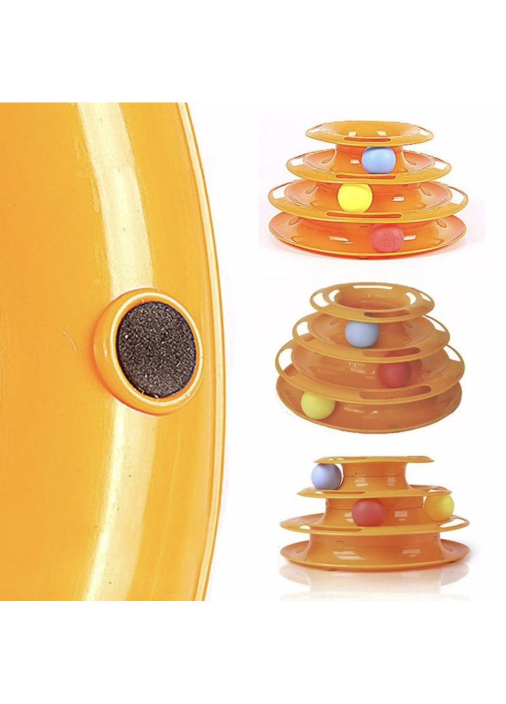 Игрушка для кошек Tower of Tracks Башня с шариками 3 уровня Orange No Brand (373427356)