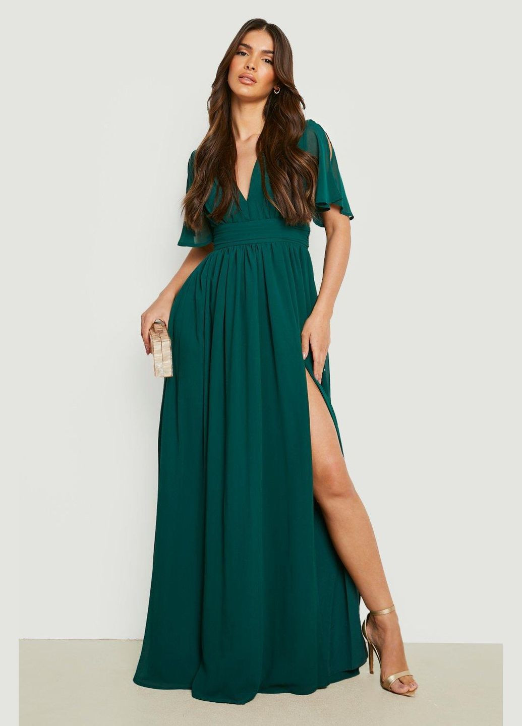 Изумрудное платье Boohoo