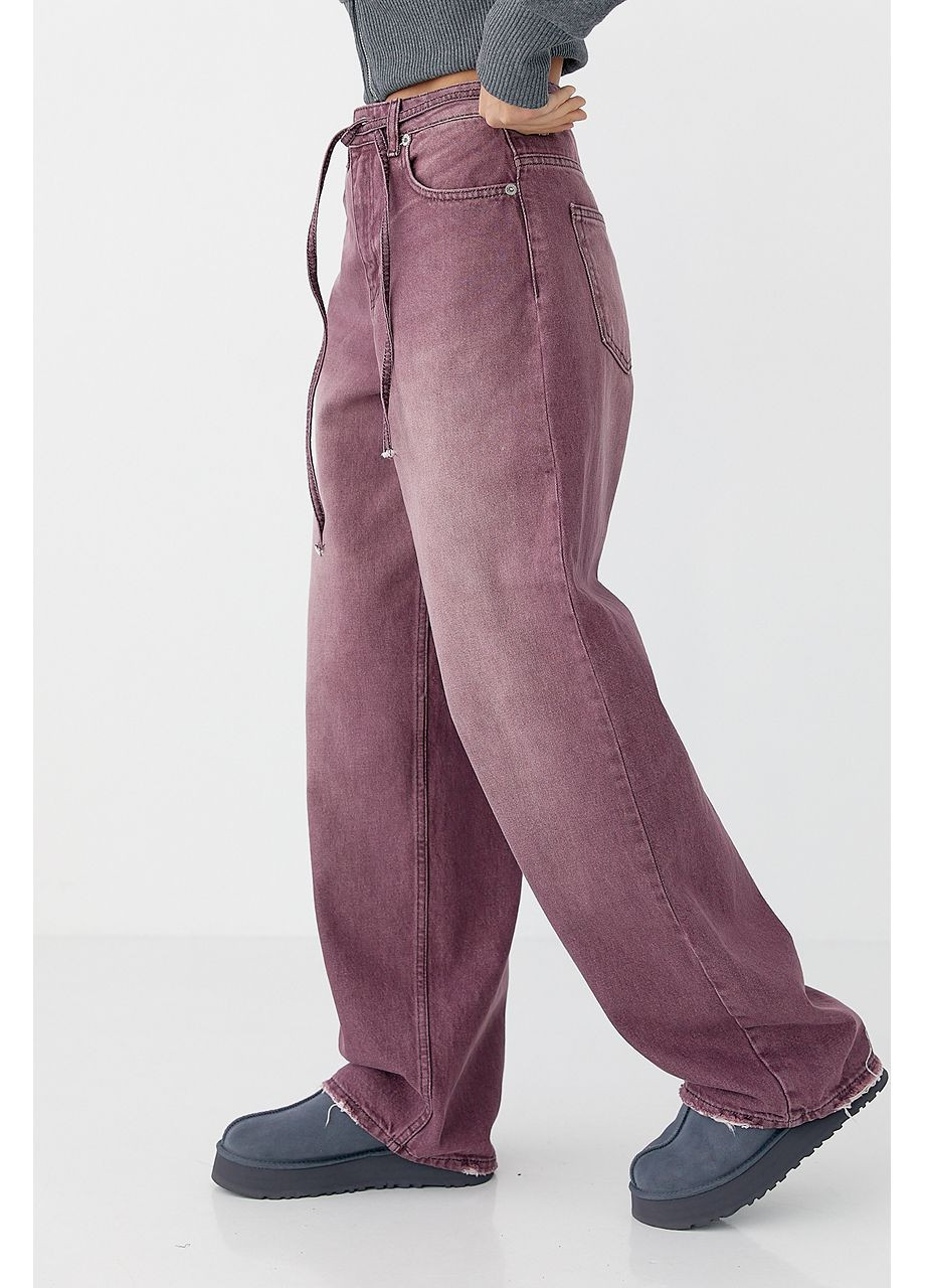 Кольорові джинси Baggy на зав'язках Lurex - (369327191)