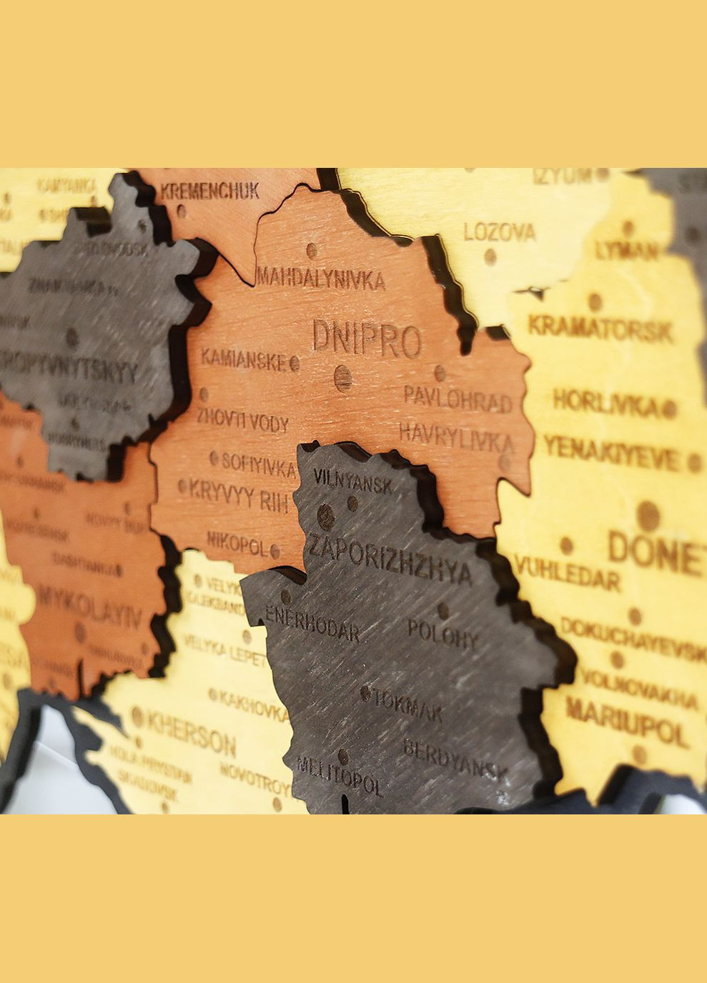 Карта України настінна 3D об'ємна багатошарова англійською в коробці 55*38.5 см (19Англ) Гранд Презент (279382030)