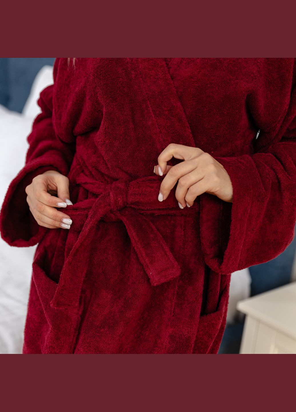 Халат Glory кімоно махровий 2XL бордо (94336092) SoundSleep (292706456)