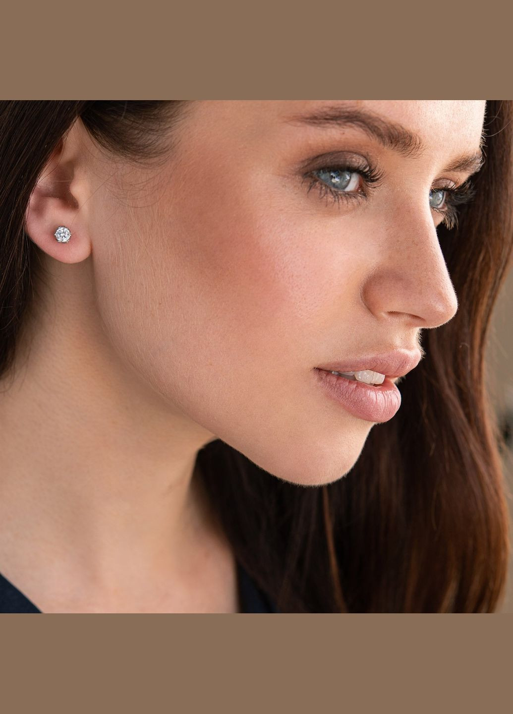 Золоті сережки-пусети з фіанітом с04760 Oniks (264024333)