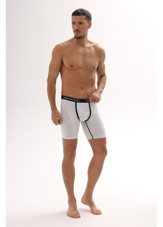 Боксери чоловічі з преміальної бавовни подовжені, сірий меланж 892184 German Volf 25132 (371968601)