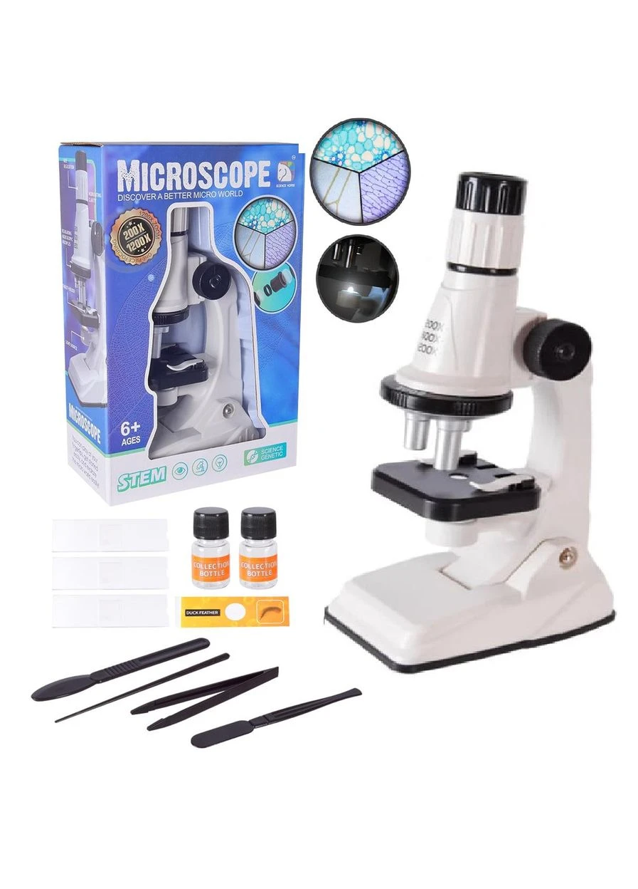 Мікроскоп Science Horse 22см з підсвіткою, скло/пробірки/пінцет, дитячий No Brand (376313644)