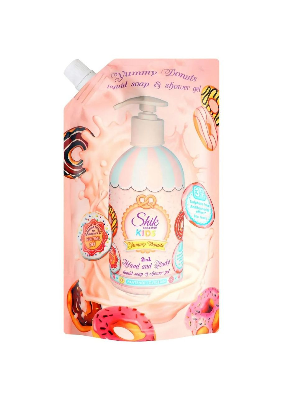 Kids рідке мило дитяче дой-пак 500мл yummy donuts Shik (335058085)