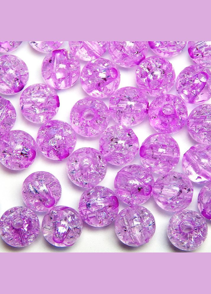 Бусины "Битое стекло", акриловые, 8 мм, сиреневые, 30 шт No Brand (340486392)