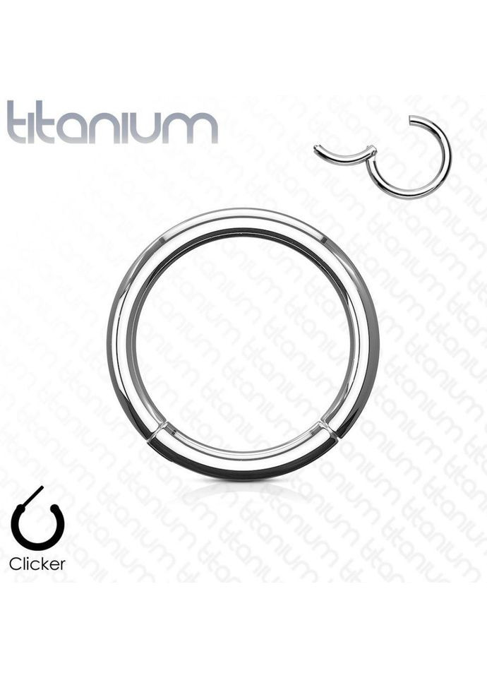 Кольцо кликер из титана RHT3-1608 серьги для пирсинга септума, хряща уха, брови, носа, губ, пупка, сосков (1.2 мм, 8 мм) Spikes (333698390)