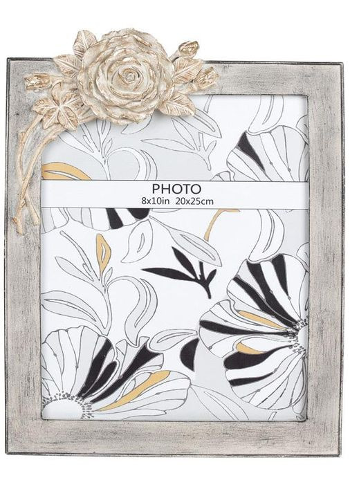 Фоторамка Viljandi Rose Flower Grey для фото 20х25см полистоун декор для дома и офиса украшение интерьера Bona (368988157)