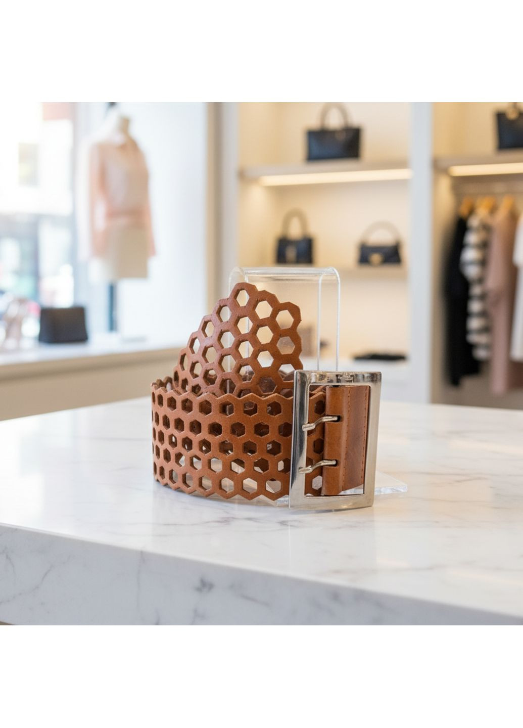 Женский кожаный широкий пояс S-35 Темно-коричневый Manufac (363261810)