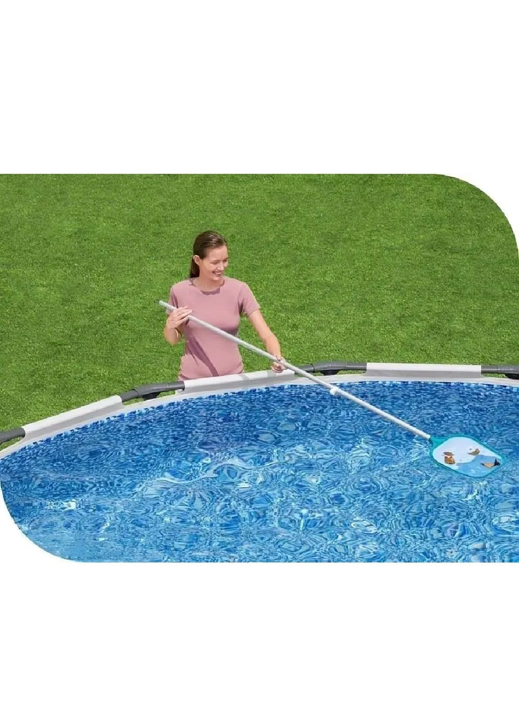 Набор комплект пылесос с насадками сеткой алюминиевой палкой сачком для чистки мытья бассейнов до 396 см (480566-Prob) Unbranded (337664936)