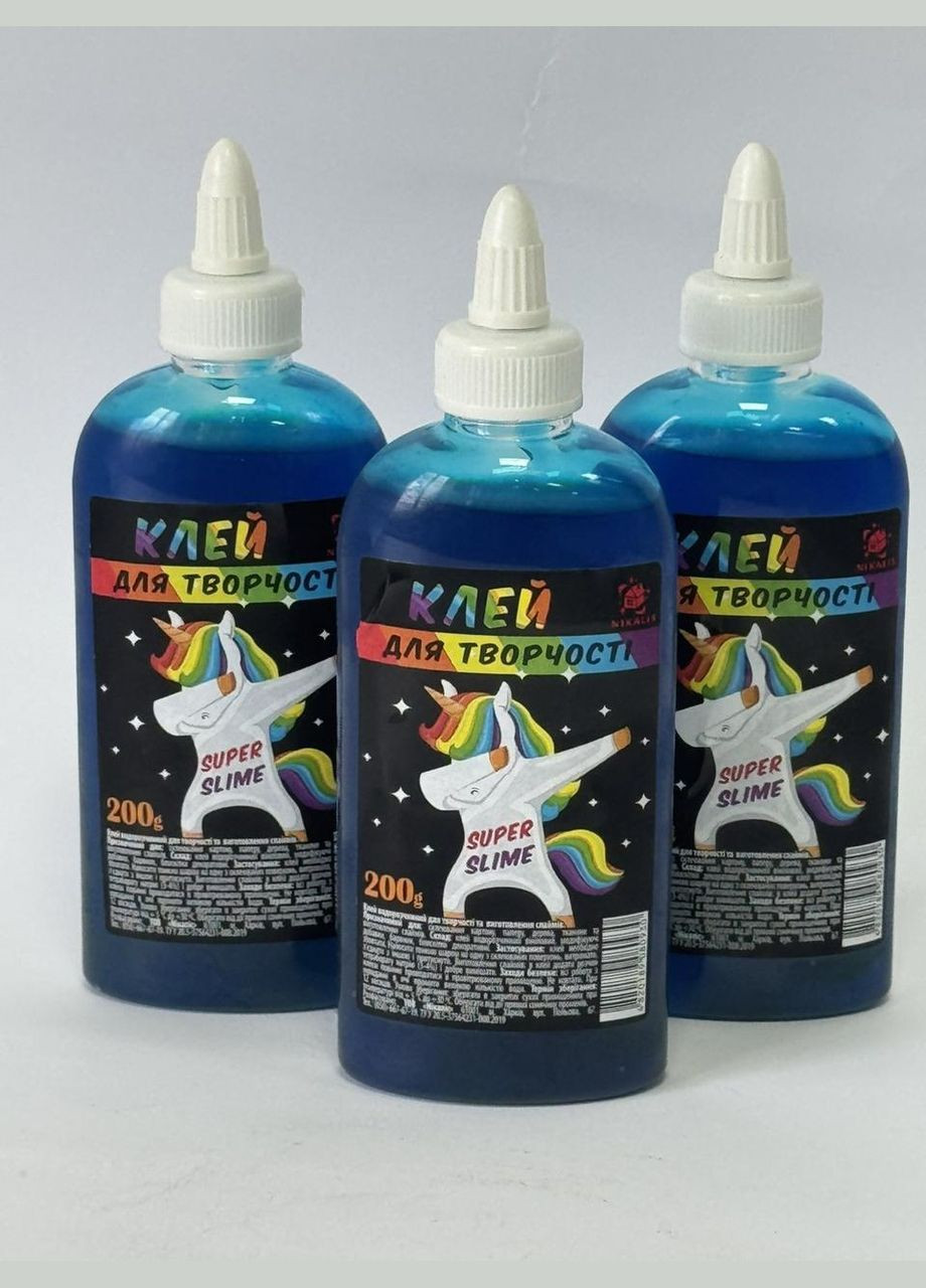 Клей для творчості, Основа для виготовлення Слаймов і Лізунов- Синій 3 шт No Brand (317049092)