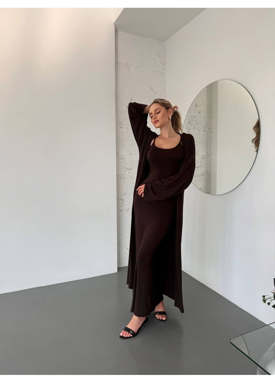 Жіночий костюм кардиган+сукня Fashion (361269102)