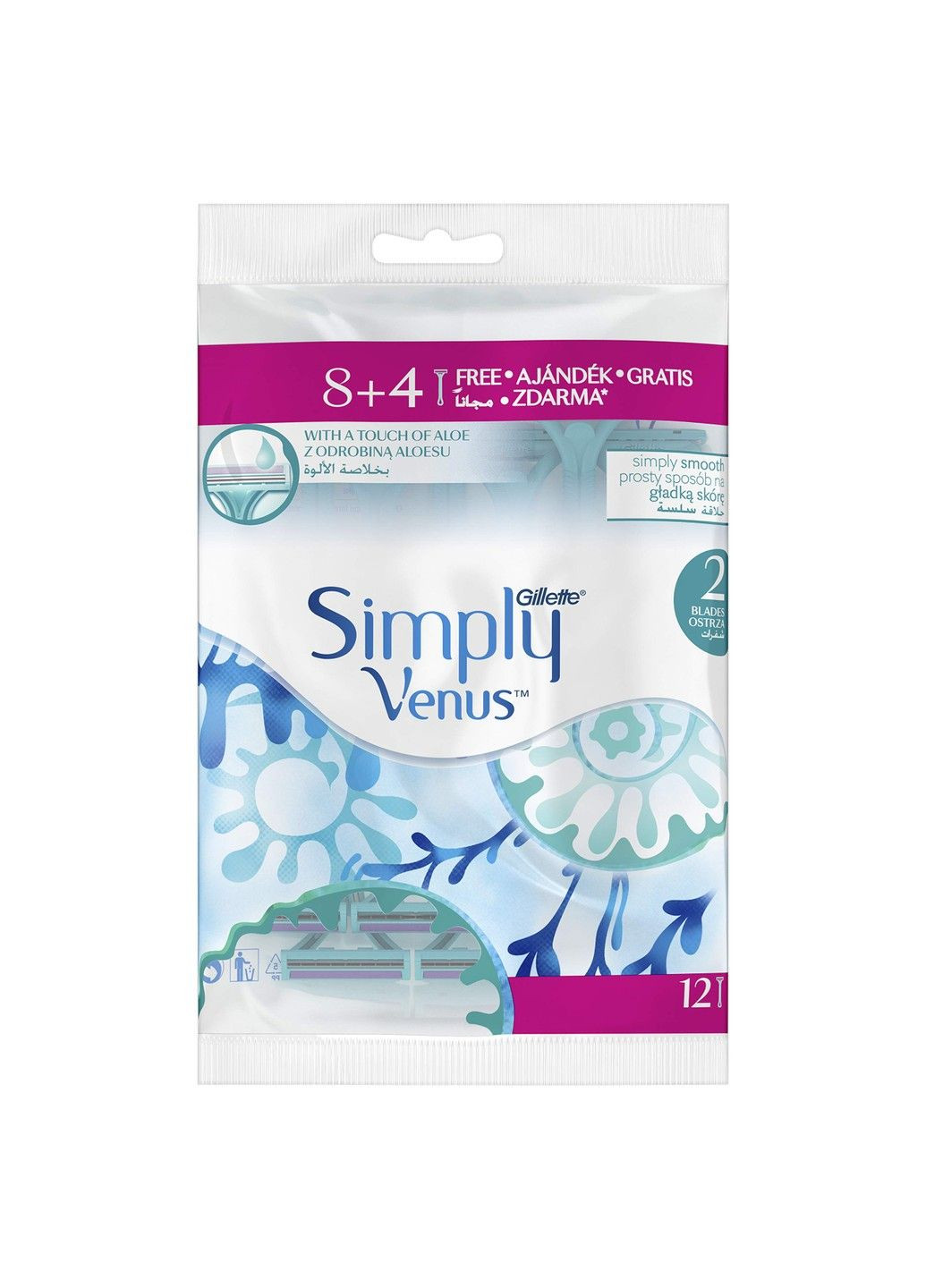 Бритвы одноразовые Simply 8+4 шт Venus (325220007)