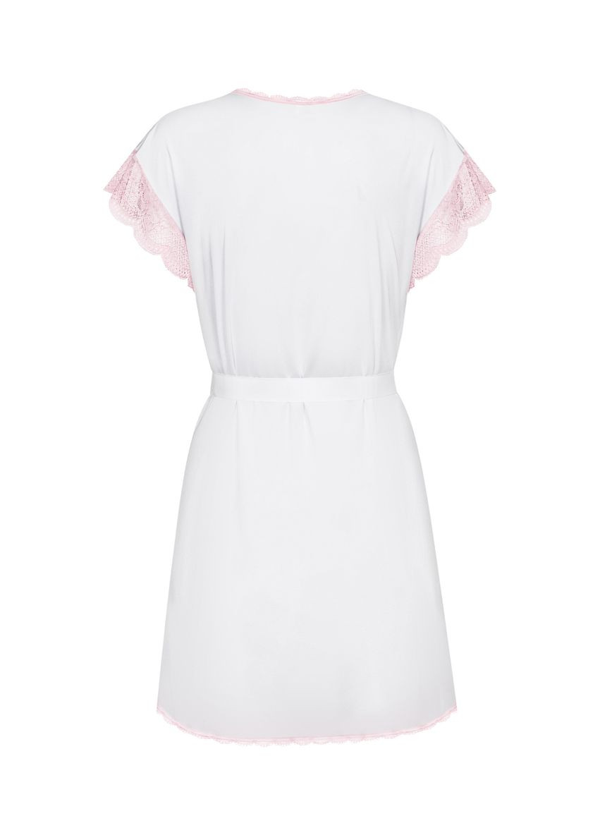Пеньюар белый с розовым кружевом Girlly, Obsessive (331168232)