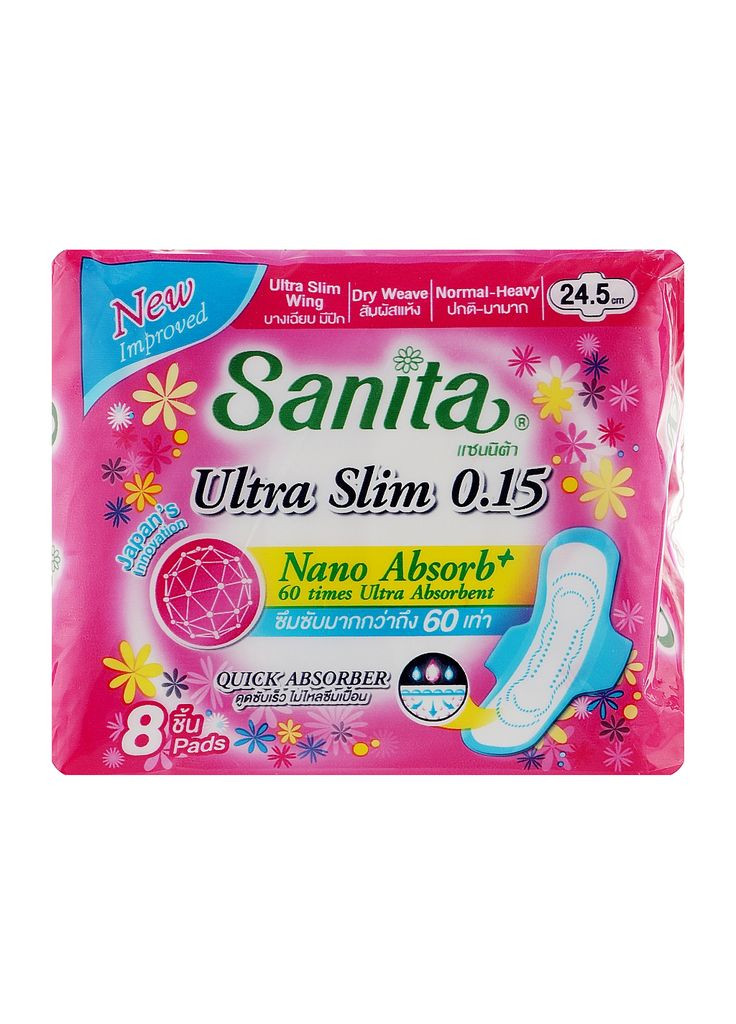 Гігієнічні прокладки (8850461601795) Sanita dry & fit ultra slim wing 24.5 см 8 шт. (268141588)