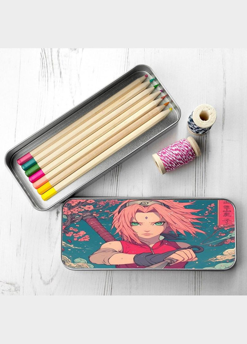 Пенал школьный для мальчика и девочки металлический Наруто #003 7*18 см Silver No Brand (309152339)