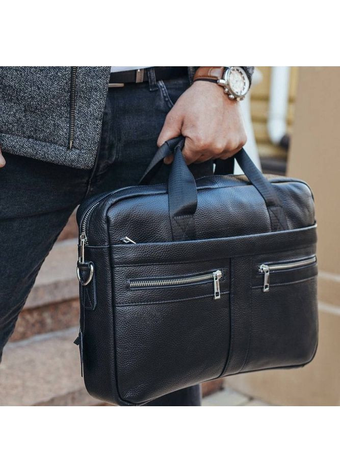 Кожаная мужская сумка для ноутбука и документов черная MK 3128 Tiding Bag (336551855)