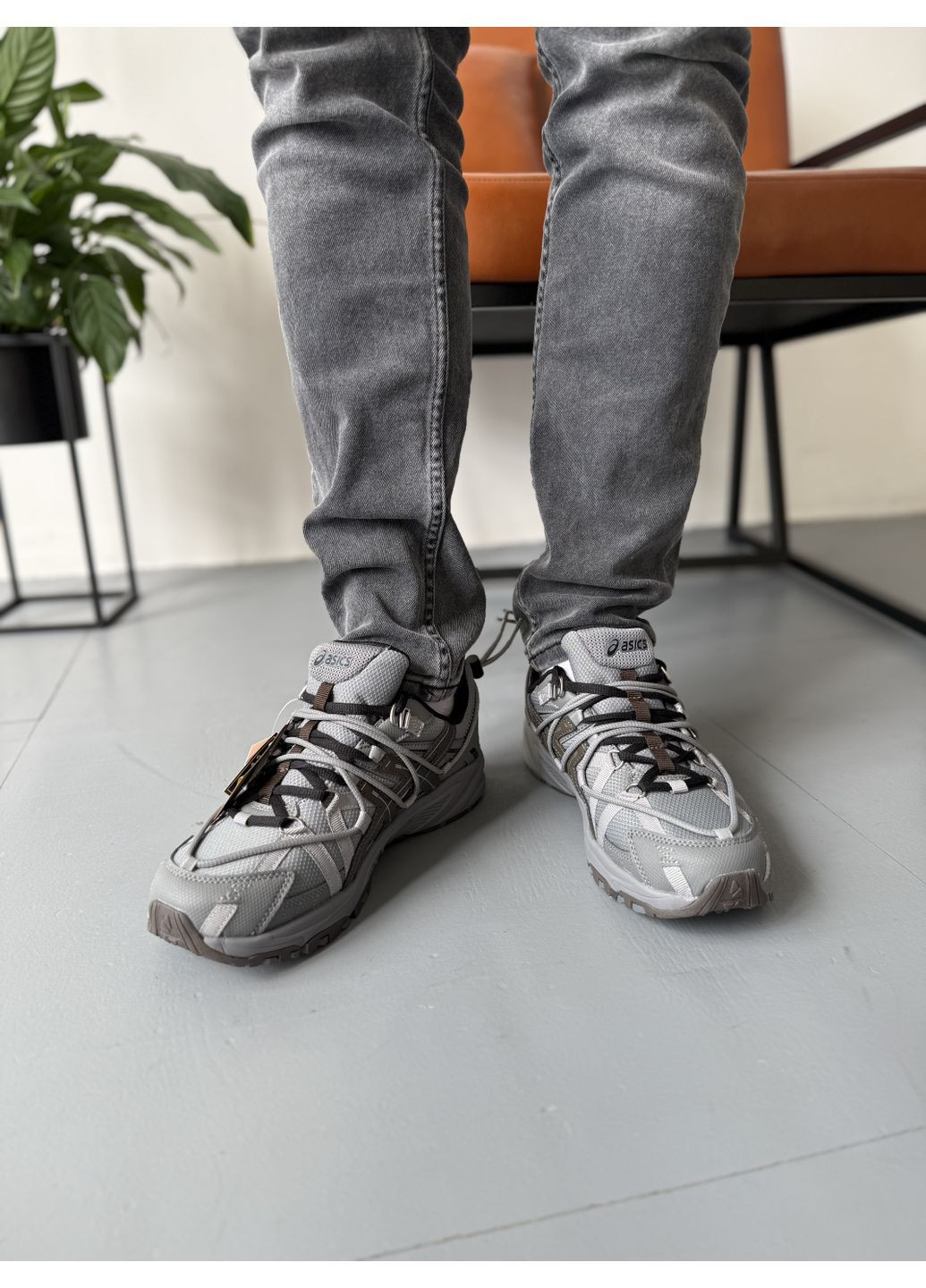 Серые демисезонные кроссовки мужские asics gel-kahana tr v2 grey gore-tex асикс гель кахано tr v2 No Brand