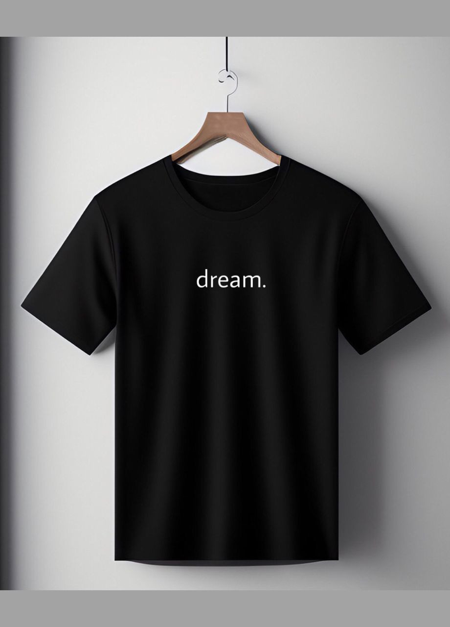 Футболка чорна оверсайз унісекс з написом " Dream " Handmade (308245381)