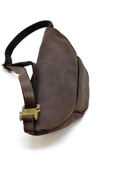 Сумка на пояс через плече жіноча з натуральної шкіри середня Коричневий 35144 TARWA (335008028)