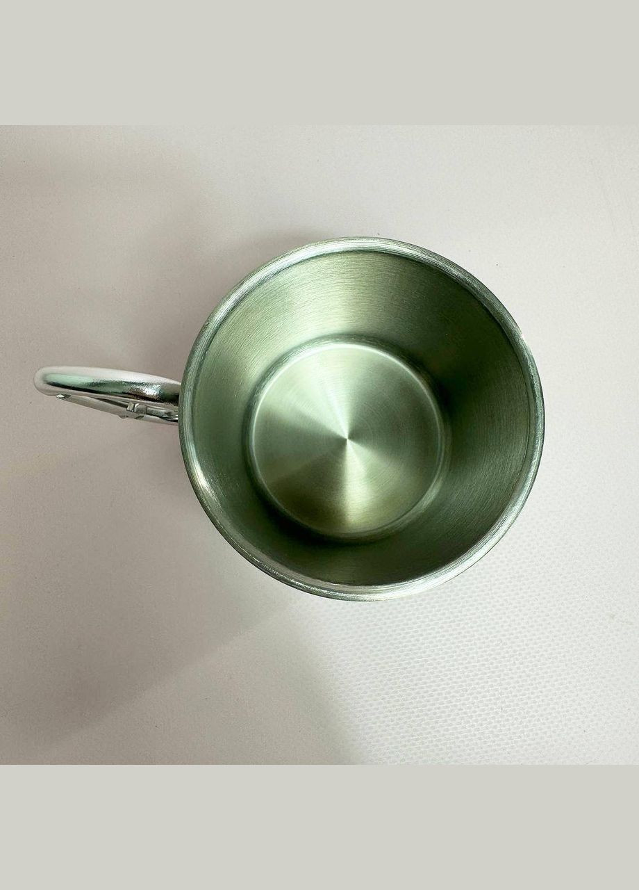 Кружка металева з карабіном "Тато №1 Дякую за те що ти є" 300 мл у подарунковій коробці з бантом No Brand (324262674)