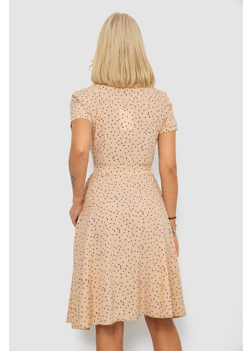 Бежевое платье софт с принтом в горох Ager