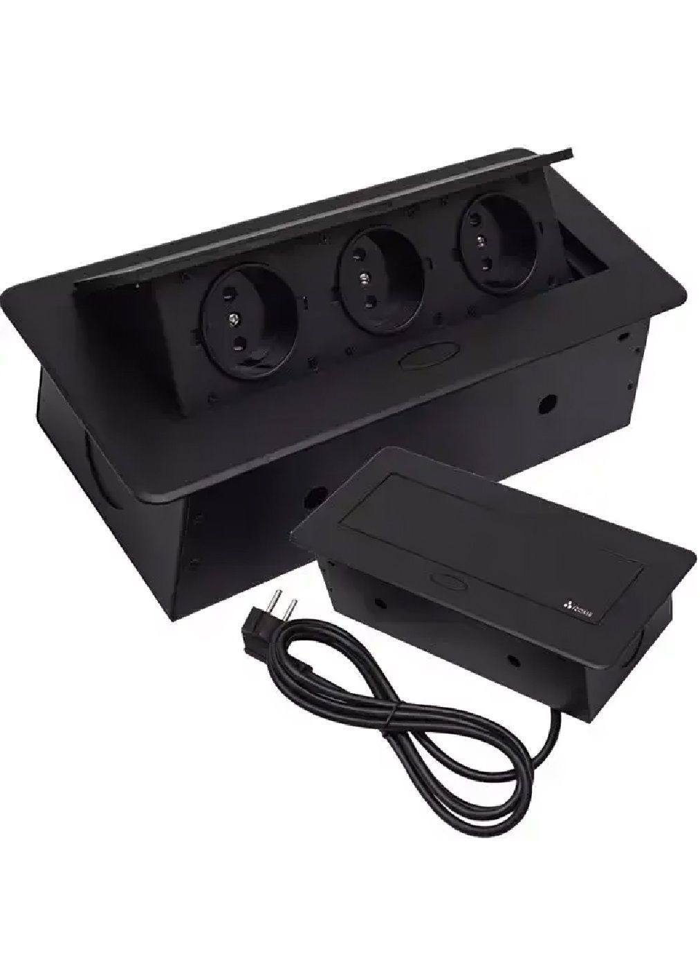 Прихована потрійна вбудована заземлена розетка подовжувач з алюмінію з порошковим покриттям 26,5x12x7 см (481466-Prob) Unbranded (362144910)