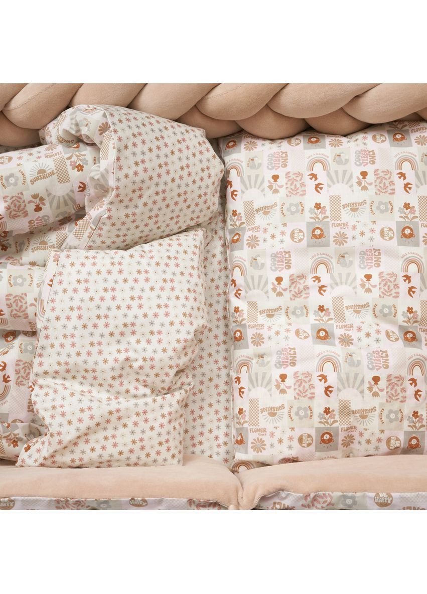 Постельный комплект Be Happy с пледом, 8 элементов, бежевый () Twins 4078-TBH-02 (361147426)